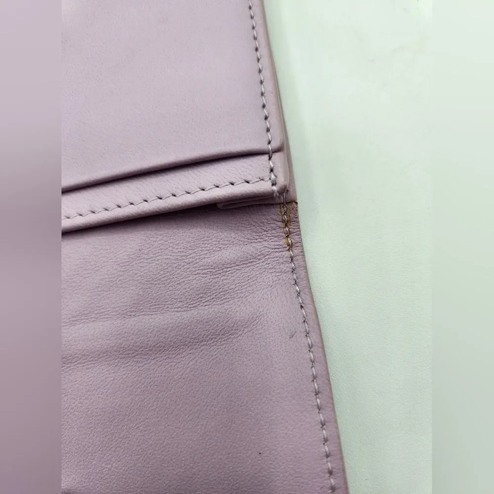 Bottega Veneta Lilac Intrecciato Leather Card Case Wallet Snap Closure w/ Box - Picture 6 of 11